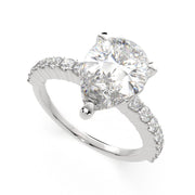 Lavinia Pear Cut Side Stone 4 Prong Engagement Ring Setting - Nivetta
